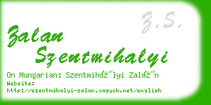 zalan szentmihalyi business card